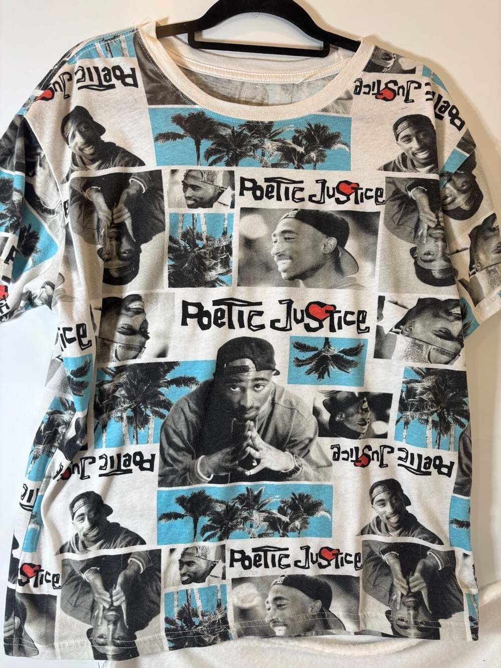 Breeze Poetic Justice Tupac Shakur All Over Print T-Shirt Size M